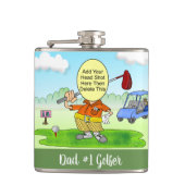 Golf Funny Cartoon Vinyl Flask Heupfles (Voorkant)