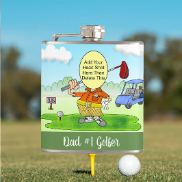 Golf Funny Cartoon Vinyl Flask Heupfles