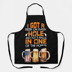 Golf Funny gezegde met Golfer en Bier Schort