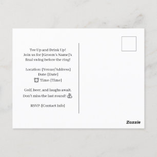 Golf Funny Gezegde voor Bachelor Golfer Briefkaart