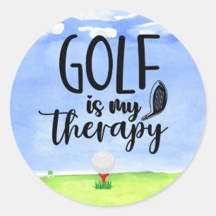 Golf Funny gezegde voor golfer Classic Round Stick Ronde Sticker