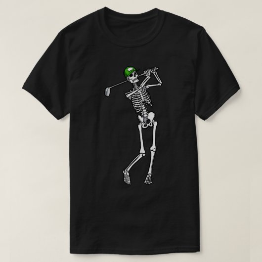 Golf Funny Golfing Skeleton Golfer Halloween T-shirt (Design voorkant)