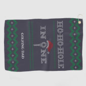 Golf Funny Ho Ho Hole en un bleu et vert serviette de g (Horizontal)