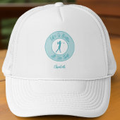 Golf Funny Ladies Golfer Tee Time Teal Trucker Pet