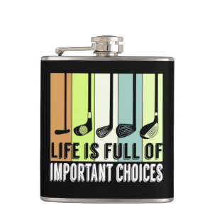 Golf Funny Life Choices Clubs Heupfles