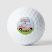 Golf Gal Monogram Roos Gold Diamond Cart Golfballen (Voorkant)