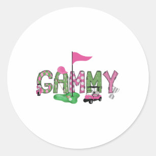 Golf Gammy roze gat in een golf 1e verjaardag meis Ronde Sticker