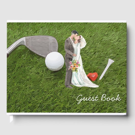 Golf Gastenboek golfbal en t-shirt Bruiloft (Voorkant)