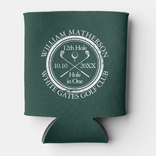 Golf Gat in een aangepaste smaragd groen Blikjeskoeler (Voorkant)