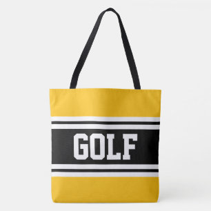 GOLF Geel Oranje Zwart Wit Racing Strepen Draagtas