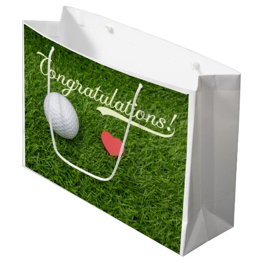 Golf Gefeliciteerd golfbal met liefde voor groen Groot Cadeauzakje (Voorkant Gekanteld)