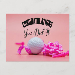 Golf Gefeliciteerd, je hebt de dame golfer roze ge Briefkaart