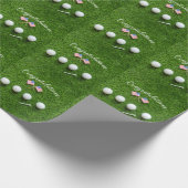 Golf Gefeliciteerd met Amerikaanse Golfer met vlag Cadeaupapier (Hoek)