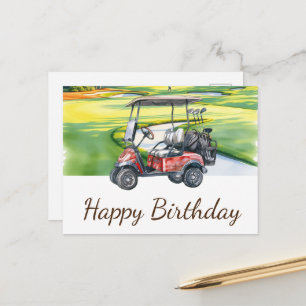 Golf Gelukkige Verjaardag Golfer Golfen Briefkaart