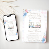 Golf Gender Reveal Invitation - Golf Carts Kaart