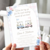 Golf Gender Reveal Invitation - Golf Carts Kaart