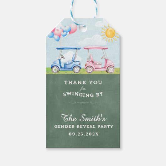 Golf Geslacht Reveal Bedankt Label Cadeaulabel (Voorkant)