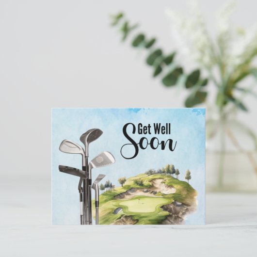 Golf Get well binnenkort Golfer Briefkaart (Staand voorkant)