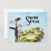 Golf Get well binnenkort Golfer Briefkaart (Voorkant / Achterkant)