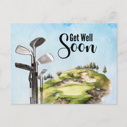 Golf Get well binnenkort Golfer Briefkaart (Voorkant)
