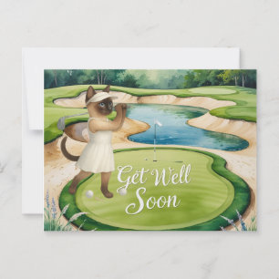 Golf Get Well Soon Kaart voor kattenliefhebbers go
