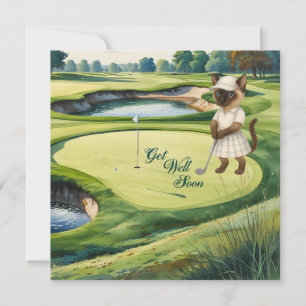 Golf Get Well Soon Kaart voor kattenliefhebbers go