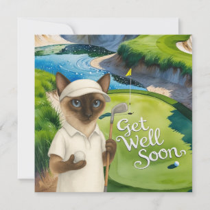 Golf Get Well Soon Kaart voor kattenliefhebbers go