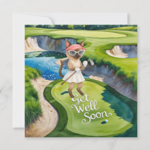 Golf Get Well Soon Kaart voor kattenliefhebbers go