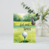 Golf Get Well Soon Kaart – Waterverf Golfbaan (Staand voorkant)