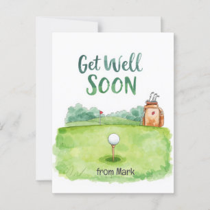 Golf Get Well Soon Kaart – Waterverf Golfbaan