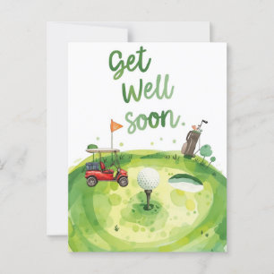 Golf Get Well Soon Kaart – Waterverf Golfbaan