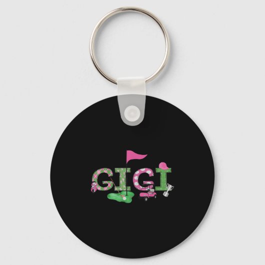 Golf Gigi Nk Hole In One Golf 1st Birthday Girl Sleutelhanger (Voorkant)