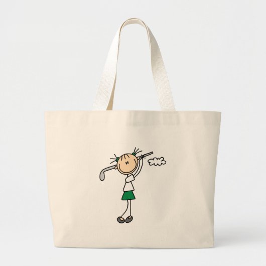 Golf Girl Bag Grote Tote Bag (Voorkant)