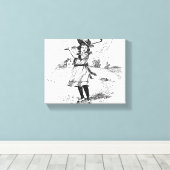 Golf Girl Golfing kunst Canvas Afdruk (Insitu (Houten vloer))