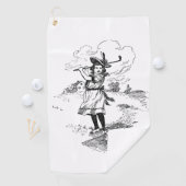 Golf Girl Golfing  kunst Golfhanddoek (Insitu)