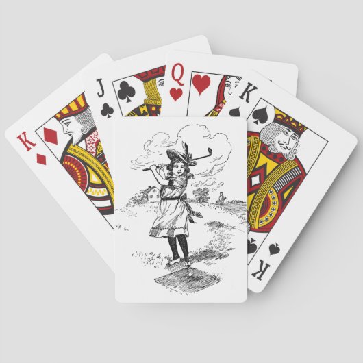 Golf Girl Golfing  kunst Speelkaarten (Achterkant)