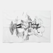 Golf Girl Golfing  kunst Theedoek (Horizontaal)