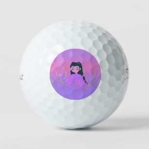 Golf Girl Lavendel Droombeeld Golfballen