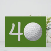 Golf Golf Golf 40e Anniversaire Invitation (Debout devant)