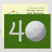 Golf Golf Golf 40e Anniversaire Invitation (Devant / Derrière)