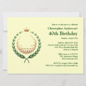 Golf Golf Golf 40e Anniversaire Invitation (Dos)