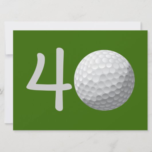 Golf Golf Golf 40e Anniversaire Invitation (Devant)
