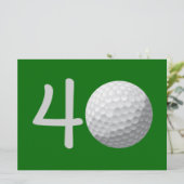 Golf Golf Golf 40e Anniversaire Invitation (Debout devant)