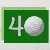 Golf Golf Golf 40e Anniversaire Invitation (Devant / Derrière)