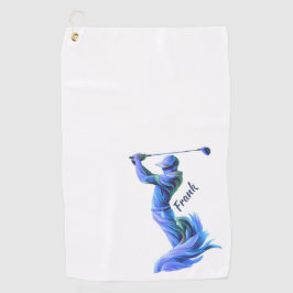 Golf, Golf-Pro, blau, Silhouette Golfhanddoek