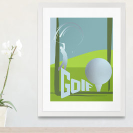 Golf Golfclub resort groene muur decor Poster