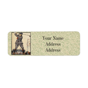 Golf Golfer Antiek Vintage Golfen Etiket