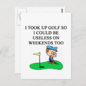 GOLF-golfer Briefkaart (Voorkant / Achterkant)