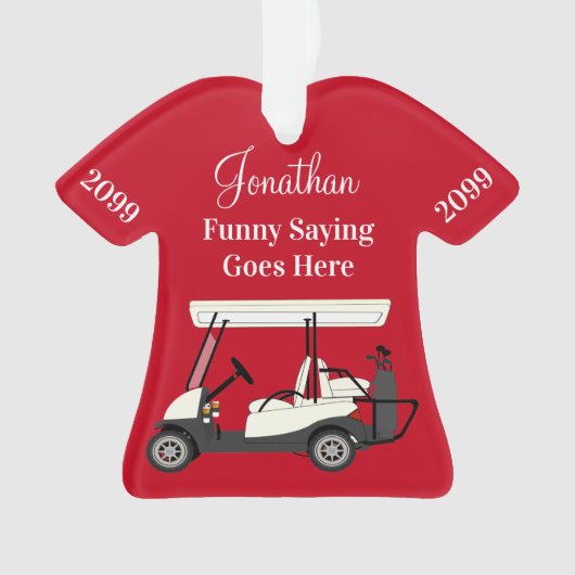Golf Golfer Cart Acrylique de chemise personnalisé (devant)