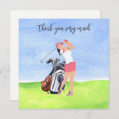 Golf Golfer Carte de remerciements pour golfeur (Devant / Derrière)